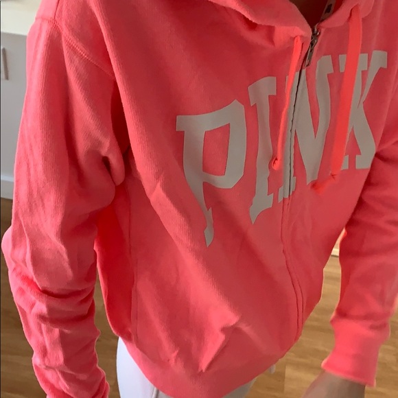Pink Victoria secret zip up sweater - Picture 3 of 3